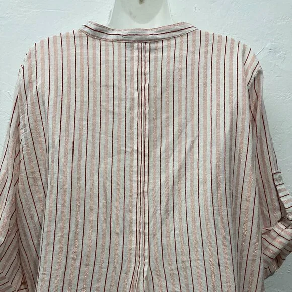 NWT Club Z Collection Long Roll Tab Sleeve Button Up Shirt Cover Up Tunic 2X - Picture 7 of 14